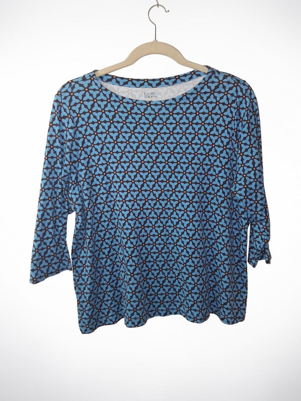 Croft & Barrow Blue Patterned Women's Knit Top